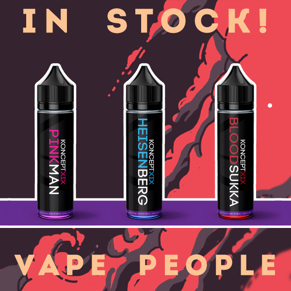 A full range of KonceptXIX e liquids by Vampire Vape is in stock!