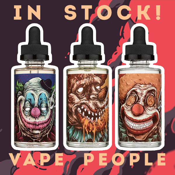 Clown e-liquids 50ml shortfills are in stock!