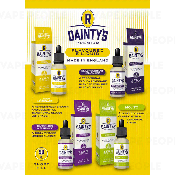 R Dainty's Premium e-liquids - a new 50ml shortfill range by Eco Vape!