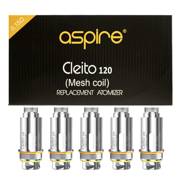 Aspire Cleito Mesh 120 Replacement Coils 0.15 Ohm (Pack of 5) - Buy UK