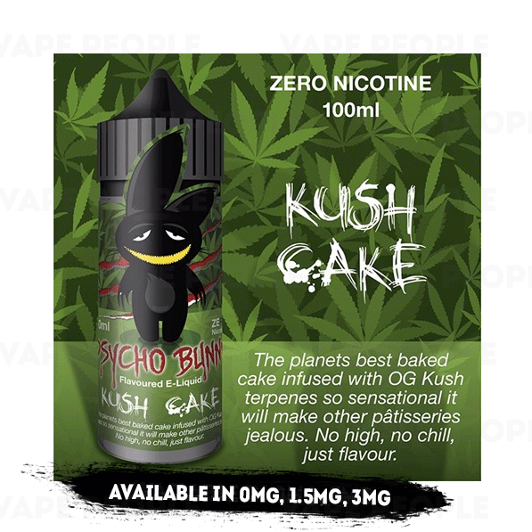 Kush Cake vape liquid by Psycho Bunny - 100ml Short Fill - Buy UK