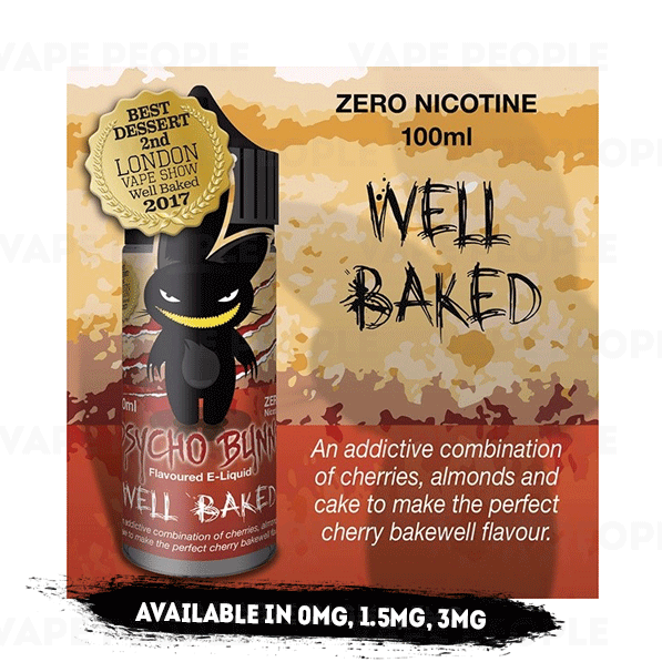 Well Baked vape liquid by Psycho Bunny - 100ml Short Fill Well Baked vape liquid by Psycho Bunny - 100ml Short Fill