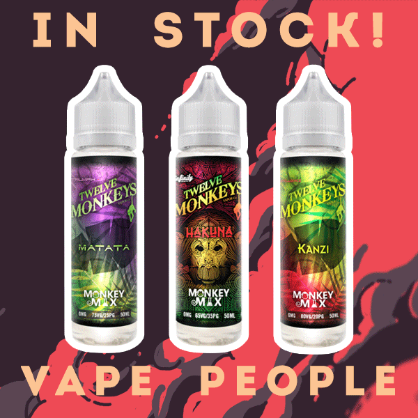 Twelve Monkeys 50ml shortfills e-liquids available!
