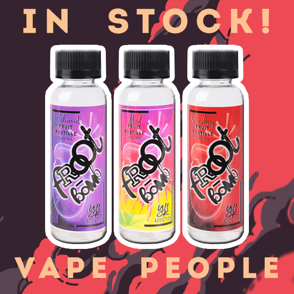 Froot Bomb vape juice is in stock!