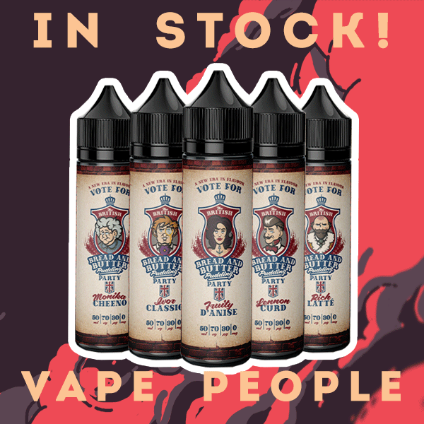 British Bread and Butter Pudding Party 50ml short fill e-liquids are in stock!