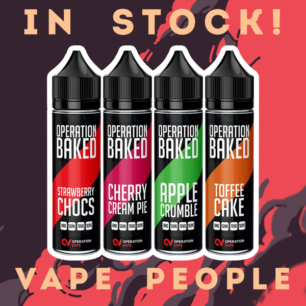 Operation Baked 50ml vape liquids in short fills are in stock!