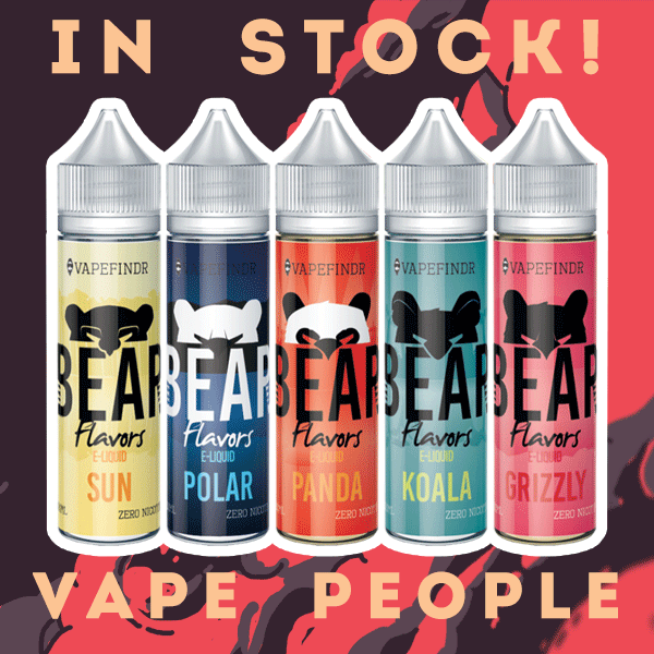 Presenting five 50ml shortfill vape liquids by Bear Flavors - in stock!