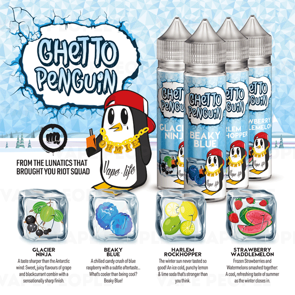 Ghetto Penguin E-liquids - a new range by Riot Squad!