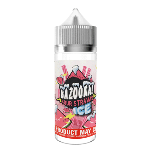 Watermelon Ice vape liquid by Bazooka Sour Straws - 100ml Short Fill - eJuice