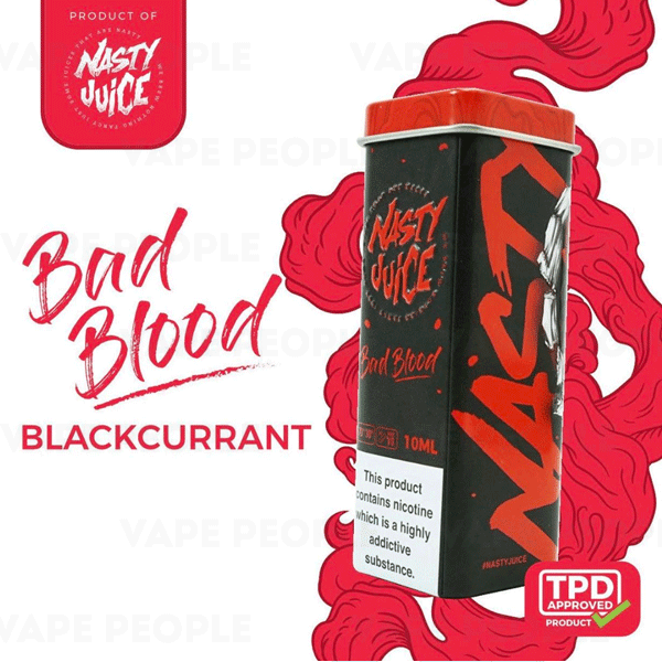 Bad Blood vape liquid by Nasty Juice - 5 x 10ml - Buy UK