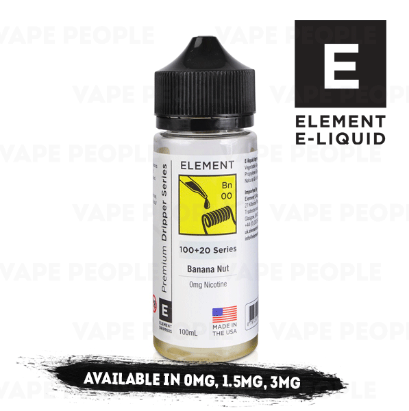 Banana Nut Dripper (Bn) vape liquid by Element E-liquids - 100ml Short Fill - Buy UK