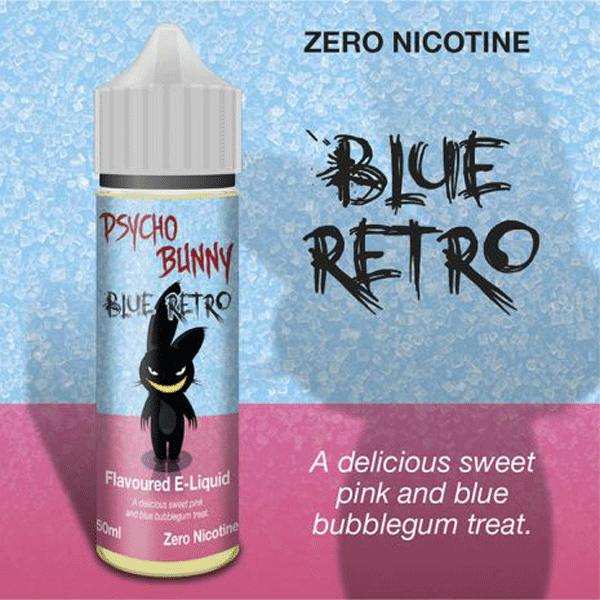 Blue Retro vape liquid by Psycho Bunny - 50ml Short Fill - Buy UK