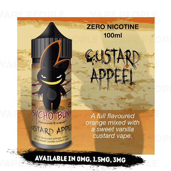 Custard Appeal vape liquid by Psycho Bunny - 100ml Short Fill - Buy UK
