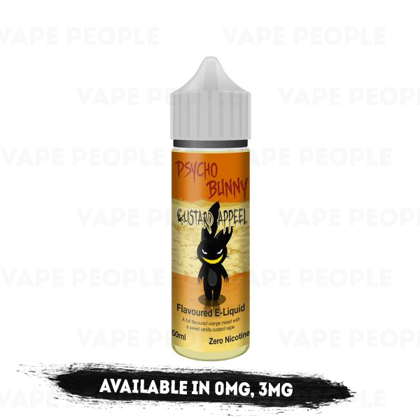 Custard Appeel vape liquid by Psycho Bunny - 50ml Short Fill - Buy UK