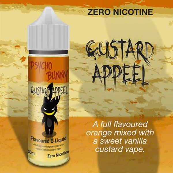 Custard Appeel vape liquid by Psycho Bunny - 50ml Short Fill - Buy UK