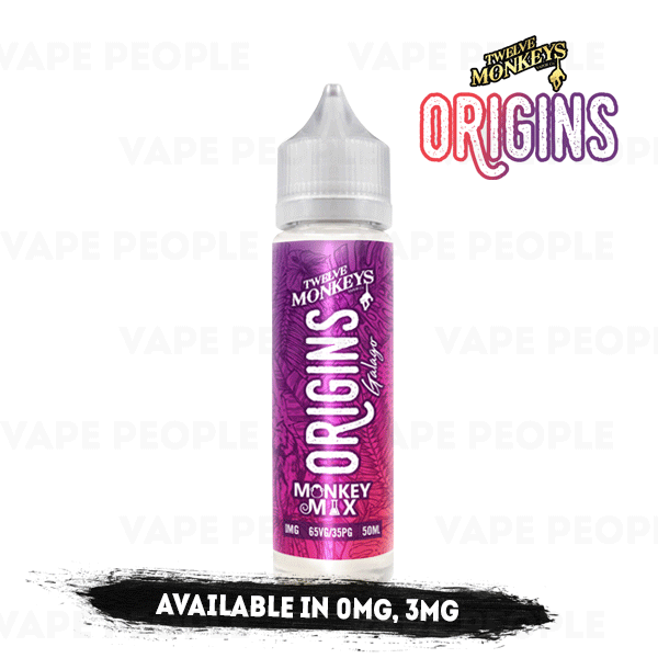 Galago vape liquid by Origins: 12 Monkeys Mix - 50ml Short Fill - Buy UK