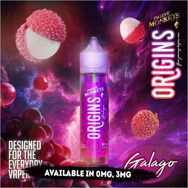 Galago vape liquid by Origins: 12 Monkeys Mix - 50ml Short Fill - Buy UK