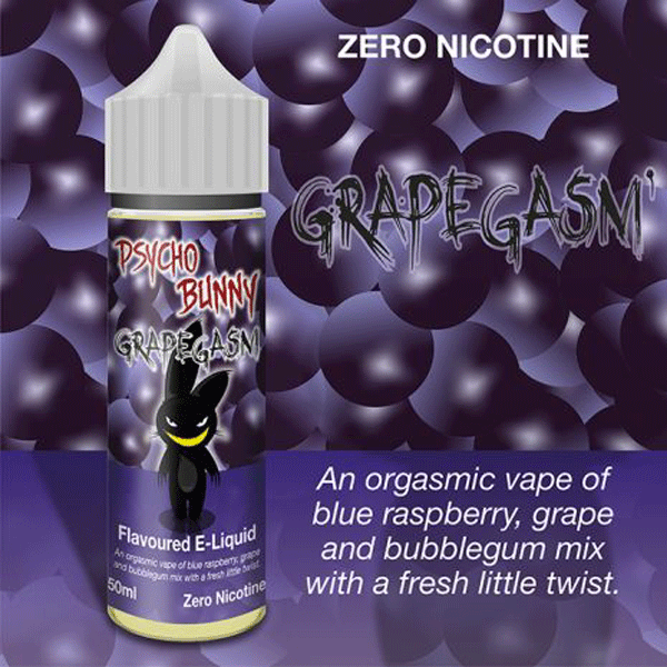 Grapegasm vape liquid by Psycho Bunny - 50ml Short Fill