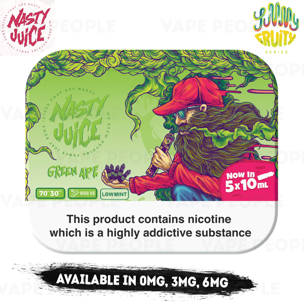 Green Ape vape liquid by Nasty Juice - 5 x 10ml - Buy UK