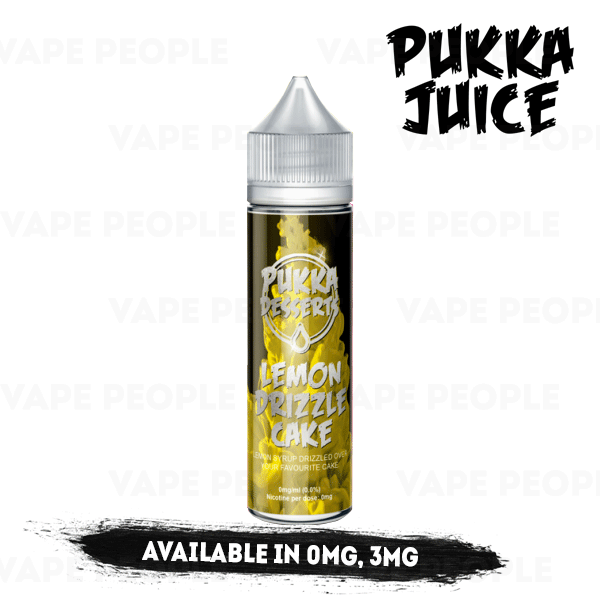 Lemon Drizzle Cake vape liquid by Pukka Juice Deserts- 50ml Short Fill - Buy UK