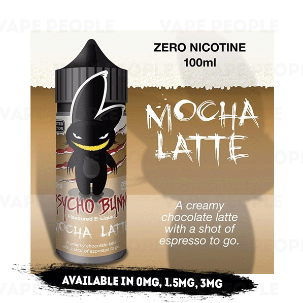 Mocha Latte vape liquid by Psycho Bunny - 100ml Short Fill - Best E Liquids