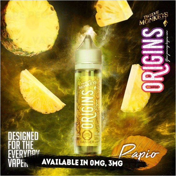 Papio vape liquid by Origins: 12 Monkeys Mix - 50ml Short Fill - Best E Liquids