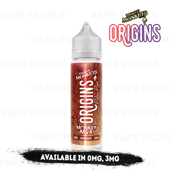 Patas Pipe vape liquid by Origins: 12 Monkeys Mix - 50ml Short Fill - Best E Liquids