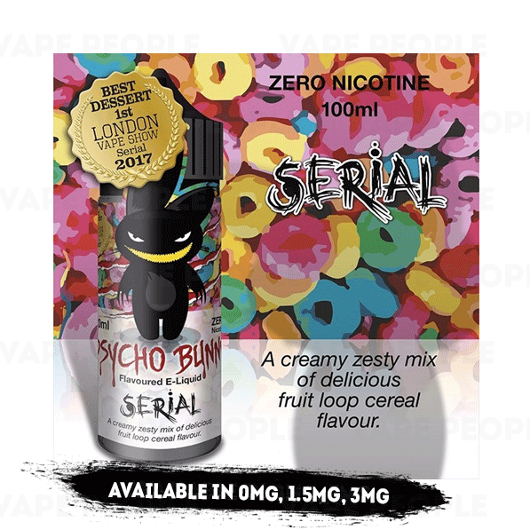 Serial vape liquid by Psycho Bunny - 100ml Short Fill - Best E Liquids