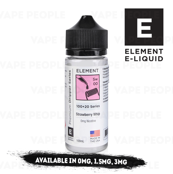 Strawberry Whip (Sw) vape liquid by Element E-liquids - 100ml Short Fill - Best E Liquids