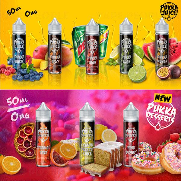 Lemon Drizzle Cake vape liquid by Pukka Juice Deserts- 50ml Short Fill - Buy UK