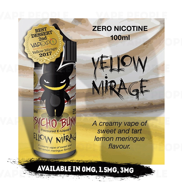 Yellow Mirage vape liquid by Psycho Bunny - 100ml Short Fill - Best E Liquids